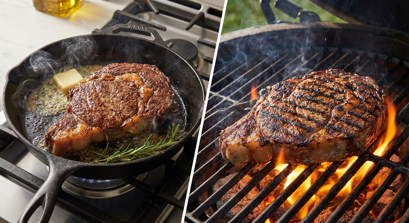 Cast Iron vs Grill: Heat Transfer Science for Perfect Sear